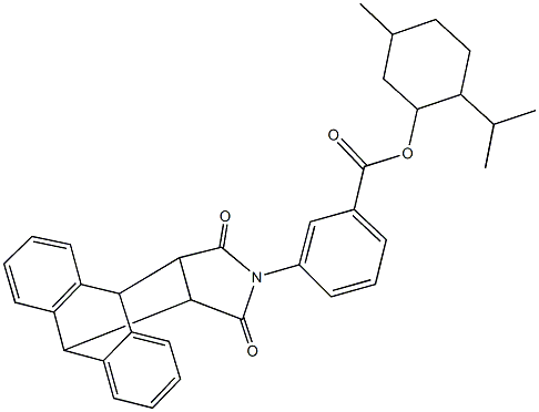 2-isopropyl-5-methylcyclohexyl 3-(16,18-dioxo-17-azapentacyclo[6.6.5.0~2,7~.0~9,14~.0~15,19~]nonadeca-2,4,6,9,11,13-hexaen-17-yl)benzoate 结构式