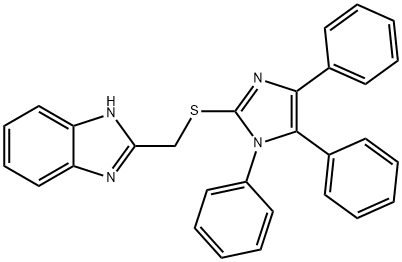 1H-benzimidazol-2-ylmethyl 1,4,5-triphenyl-1H-imidazol-2-yl sulfide 结构式