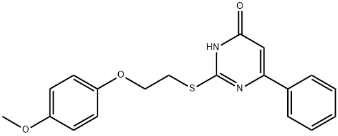 2-{[2-(4-methoxyphenoxy)ethyl]sulfanyl}-6-phenylpyrimidin-4(3H)-one 结构式