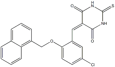 5-[5-chloro-2-(1-naphthylmethoxy)benzylidene]-2-thioxodihydropyrimidine-4,6(1H,5H)-dione 结构式