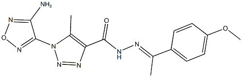 1-(4-amino-1,2,5-oxadiazol-3-yl)-N'-[1-(4-methoxyphenyl)ethylidene]-5-methyl-1H-1,2,3-triazole-4-carbohydrazide 结构式