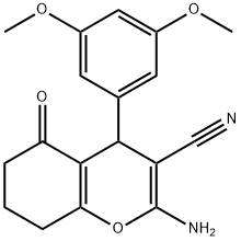 2-amino-4-(3,5-dimethoxyphenyl)-5-oxo-5,6,7,8-tetrahydro-4H-chromene-3-carbonitrile 结构式