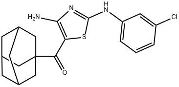 1-adamantyl[4-amino-2-(3-chloroanilino)-1,3-thiazol-5-yl]methanone 结构式
