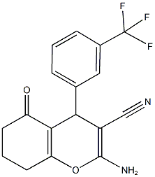 2-amino-5-oxo-4-[3-(trifluoromethyl)phenyl]-5,6,7,8-tetrahydro-4H-chromene-3-carbonitrile 结构式