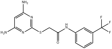 2-[(4,6-diamino-2-pyrimidinyl)sulfanyl]-N-[3-(trifluoromethyl)phenyl]acetamide 结构式