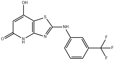 7-hydroxy-2-[3-(trifluoromethyl)anilino][1,3]thiazolo[4,5-b]pyridin-5(4H)-one 结构式