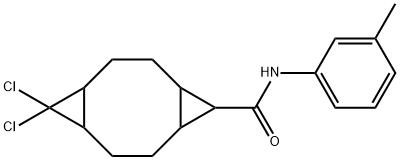 10,10-dichloro-N-(3-methylphenyl)tricyclo[7.1.0.0~4,6~]decane-5-carboxamide 结构式