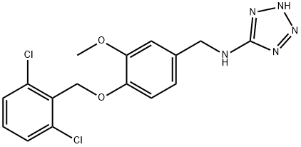 N-{4-[(2,6-dichlorobenzyl)oxy]-3-methoxybenzyl}-N-(2H-tetraazol-5-yl)amine 结构式