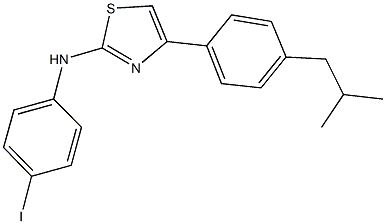 N-(4-iodophenyl)-4-(4-isobutylphenyl)-1,3-thiazol-2-amine 结构式