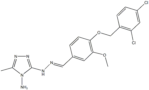 4-[(2,4-dichlorobenzyl)oxy]-3-methoxybenzaldehyde (4-amino-5-methyl-4H-1,2,4-triazol-3-yl)hydrazone 结构式