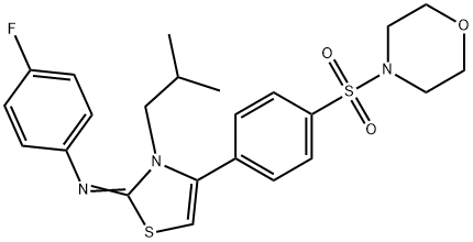 4-fluoro-N-(3-isobutyl-4-[4-(4-morpholinylsulfonyl)phenyl]-1,3-thiazol-2(3H)-ylidene)aniline 结构式