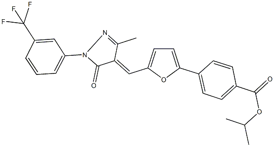 isopropyl 4-[5-({3-methyl-5-oxo-1-[3-(trifluoromethyl)phenyl]-1,5-dihydro-4H-pyrazol-4-ylidene}methyl)-2-furyl]benzoate 结构式