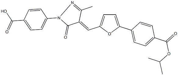 4-[4-({5-[4-(isopropoxycarbonyl)phenyl]-2-furyl}methylene)-3-methyl-5-oxo-4,5-dihydro-1H-pyrazol-1-yl]benzoic acid 结构式