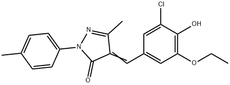 4-(3-chloro-5-ethoxy-4-hydroxybenzylidene)-5-methyl-2-(4-methylphenyl)-2,4-dihydro-3H-pyrazol-3-one 结构式