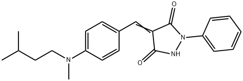 4-{4-[isopentyl(methyl)amino]benzylidene}-1-phenyl-3,5-pyrazolidinedione 结构式