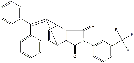 10-(diphenylmethylene)-4-[3-(trifluoromethyl)phenyl]-4-azatricyclo[5.2.1.0~2,6~]dec-8-ene-3,5-dione 结构式