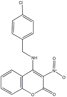 4-[(4-chlorobenzyl)amino]-3-nitro-2H-chromen-2-one 结构式