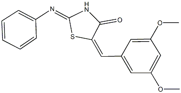 5-(3,5-dimethoxybenzylidene)-2-(phenylimino)-1,3-thiazolidin-4-one 结构式