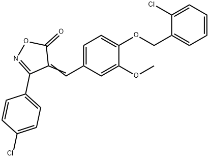 4-{4-[(2-chlorobenzyl)oxy]-3-methoxybenzylidene}-3-(4-chlorophenyl)-5(4H)-isoxazolone 结构式