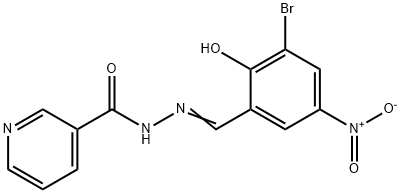 N'-{3-bromo-2-hydroxy-5-nitrobenzylidene}nicotinohydrazide 结构式