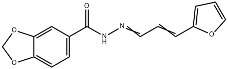 N'-[3-(2-furyl)-2-propenylidene]-1,3-benzodioxole-5-carbohydrazide 结构式