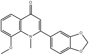 2-(1,3-benzodioxol-5-yl)-8-methoxy-1-methyl-4(1H)-quinolinone 结构式