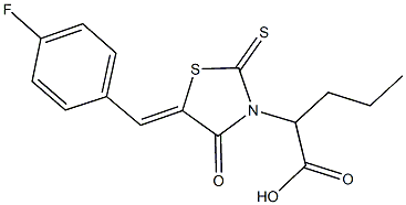 2-[5-(4-fluorobenzylidene)-4-oxo-2-thioxo-1,3-thiazolidin-3-yl]pentanoic acid 结构式