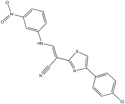 2-[4-(4-chlorophenyl)-1,3-thiazol-2-yl]-3-{3-nitroanilino}acrylonitrile 结构式