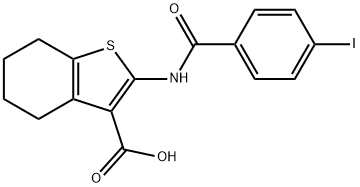 2-[(4-iodobenzoyl)amino]-4,5,6,7-tetrahydro-1-benzothiophene-3-carboxylic acid 结构式