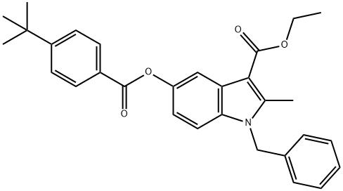 ethyl 1-benzyl-5-[(4-tert-butylbenzoyl)oxy]-2-methyl-1H-indole-3-carboxylate 结构式
