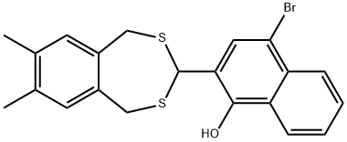 4-bromo-2-(7,8-dimethyl-1,5-dihydro-2,4-benzodithiepin-3-yl)-1-naphthol 结构式