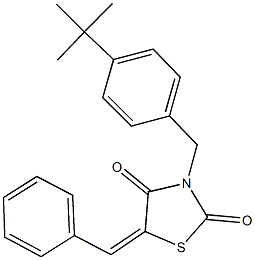 5-benzylidene-3-(4-tert-butylbenzyl)-1,3-thiazolidine-2,4-dione 结构式