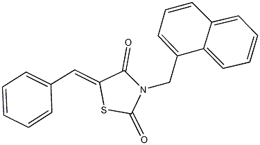 5-benzylidene-3-(1-naphthylmethyl)-1,3-thiazolidine-2,4-dione 结构式