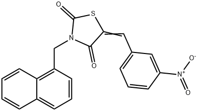 5-{3-nitrobenzylidene}-3-(1-naphthylmethyl)-1,3-thiazolidine-2,4-dione 结构式