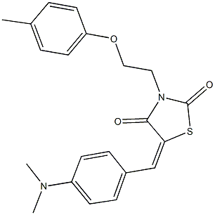 5-[4-(dimethylamino)benzylidene]-3-[2-(4-methylphenoxy)ethyl]-1,3-thiazolidine-2,4-dione 结构式