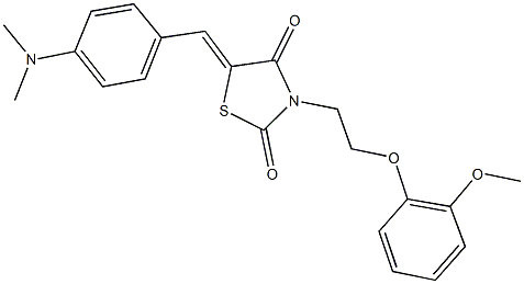 5-[4-(dimethylamino)benzylidene]-3-[2-(2-methoxyphenoxy)ethyl]-1,3-thiazolidine-2,4-dione 结构式