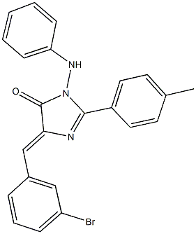 3-anilino-5-(3-bromobenzylidene)-2-(4-methylphenyl)-3,5-dihydro-4H-imidazol-4-one 结构式