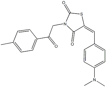 5-[4-(dimethylamino)benzylidene]-3-[2-(4-methylphenyl)-2-oxoethyl]-1,3-thiazolidine-2,4-dione 结构式