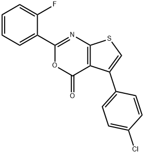 5-(4-chlorophenyl)-2-(2-fluorophenyl)-4H-thieno[2,3-d][1,3]oxazin-4-one 结构式