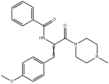 N-{1-[(4-methyl-1-piperazinyl)carbonyl]-2-[4-(methylsulfanyl)phenyl]vinyl}benzamide 结构式