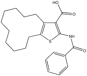 2-(benzoylamino)-4,5,6,7,8,9,10,11,12,13-decahydrocyclododeca[b]thiophene-3-carboxylic acid 结构式