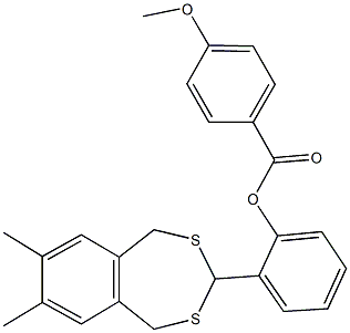 2-(7,8-dimethyl-1,5-dihydro-2,4-benzodithiepin-3-yl)phenyl 4-methoxybenzoate 结构式