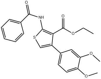 ethyl 2-(benzoylamino)-4-(3,4-dimethoxyphenyl)-3-thiophenecarboxylate 结构式