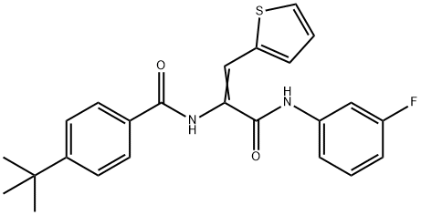 4-tert-butyl-N-[1-[(3-fluoroanilino)carbonyl]-2-(2-thienyl)vinyl]benzamide 结构式