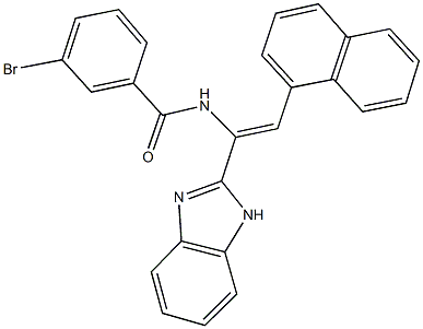 N-[1-(1H-benzimidazol-2-yl)-2-(1-naphthyl)vinyl]-3-bromobenzamide 结构式