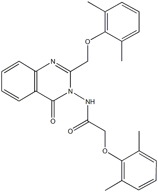 2-(2,6-dimethylphenoxy)-N-(2-[(2,6-dimethylphenoxy)methyl]-4-oxo-3(4H)-quinazolinyl)acetamide 结构式