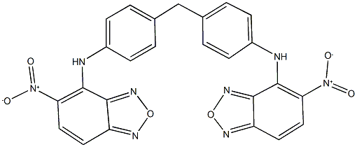 5-nitro-4-{4-[4-({5-nitro-2,1,3-benzoxadiazol-4-yl}amino)benzyl]anilino}-2,1,3-benzoxadiazole 结构式