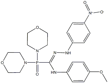 N'-{4-nitrophenyl}-N-(4-methoxyphenyl)di(4-morpholinyl)phosphinecarbohydrazonamide oxide 结构式