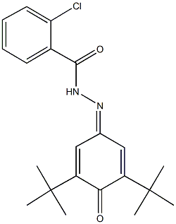 2-chloro-N'-(3,5-ditert-butyl-4-oxo-2,5-cyclohexadien-1-ylidene)benzohydrazide 结构式