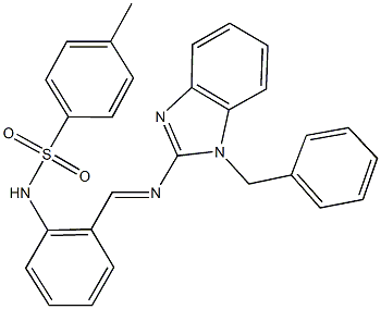 N-(2-{[(1-benzyl-1H-benzimidazol-2-yl)imino]methyl}phenyl)-4-methylbenzenesulfonamide 结构式